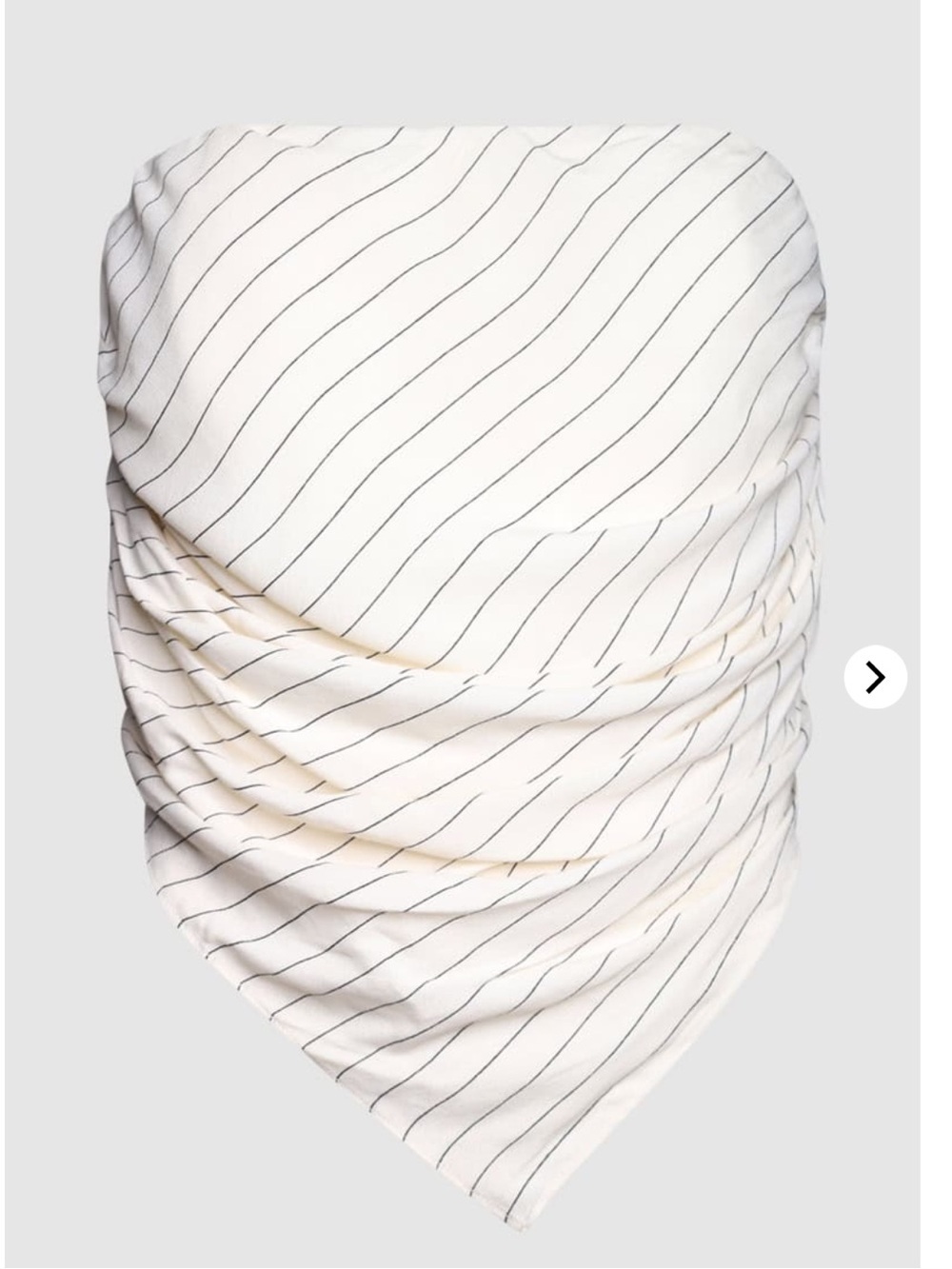 Diish Ace Stripe Strapless Black Off White Scarf Top Size 6